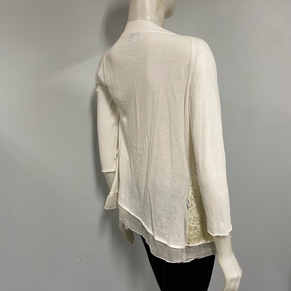 Bibelot 100% Mercerized Cotton Sequin Open Cardigan - Picture 6 of 7